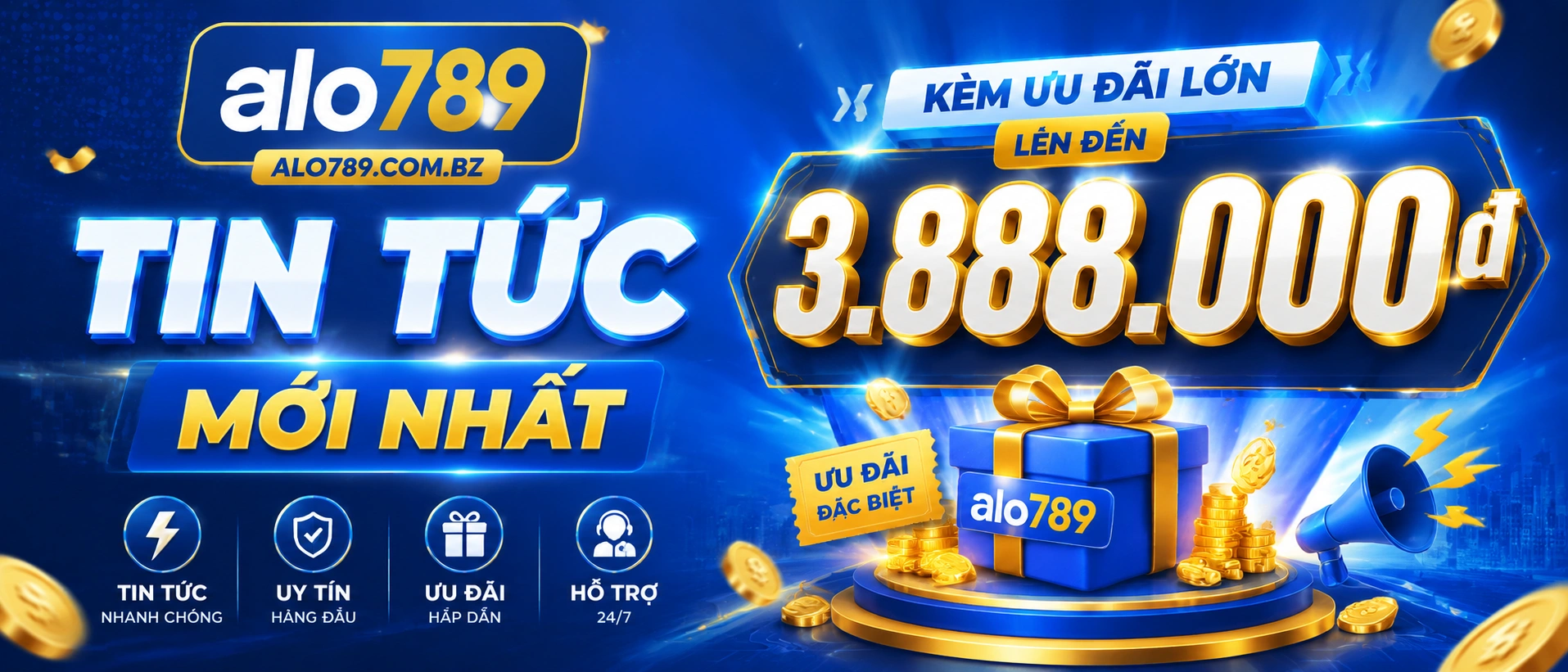 Hình ảnh tin ưu đãi và hoạt động nổi bật của alo789